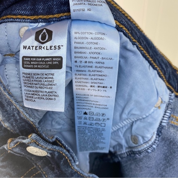 Levi's Wedgie Straight Jeans Women's Plus Size 22W Blue Denim Cropped Button Fly - Picture 12 of 14